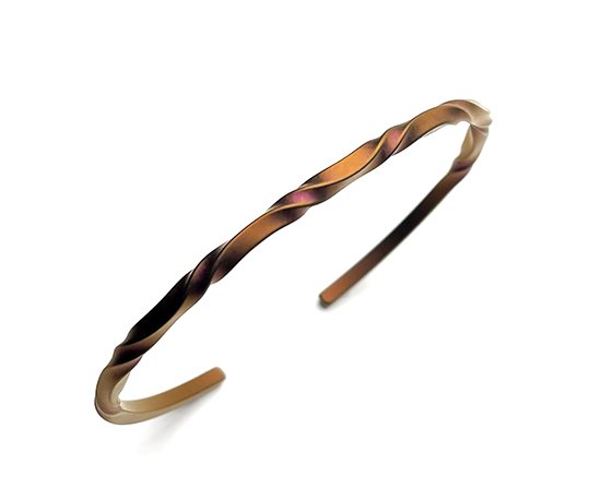 Hizm ゆらぎチタンバングル 艶消し 橙 純チタン バングル 15-20cm チタンアクセサリー 腕輪 金属アレルギー アレルギーフリー 上品 きれいめ きれい_1