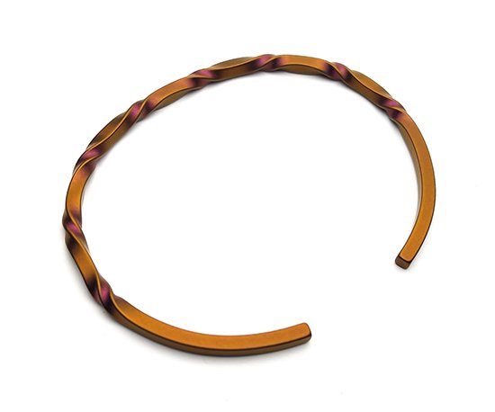 Hizm ゆらぎチタンバングル 艶消し 橙 純チタン バングル 15-20cm チタンアクセサリー 腕輪 金属アレルギー アレルギーフリー 上品 きれいめ きれい_2