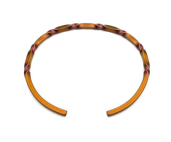 Hizm ゆらぎチタンバングル 艶消し 橙 純チタン バングル 15-20cm チタンアクセサリー 腕輪 金属アレルギー アレルギーフリー 上品 きれいめ きれい_3