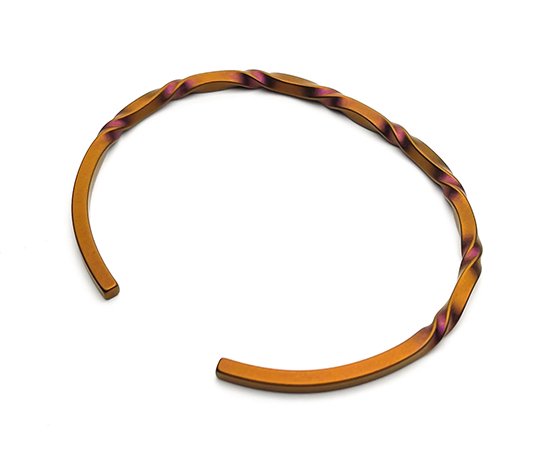 Hizm ゆらぎチタンバングル 艶消し 橙 純チタン バングル 15-20cm チタンアクセサリー 腕輪 金属アレルギー アレルギーフリー 上品 きれいめ きれい_4