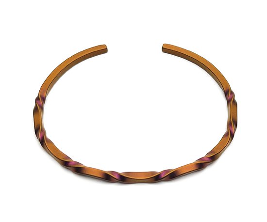 Hizm ゆらぎチタンバングル 艶消し 橙 純チタン バングル 15-20cm チタンアクセサリー 腕輪 金属アレルギー アレルギーフリー 上品 きれいめ きれい_6