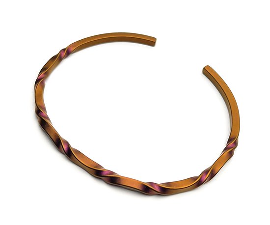 Hizm ゆらぎチタンバングル 艶消し 橙 純チタン バングル 15-20cm チタンアクセサリー 腕輪 金属アレルギー アレルギーフリー 上品 きれいめ きれい_7