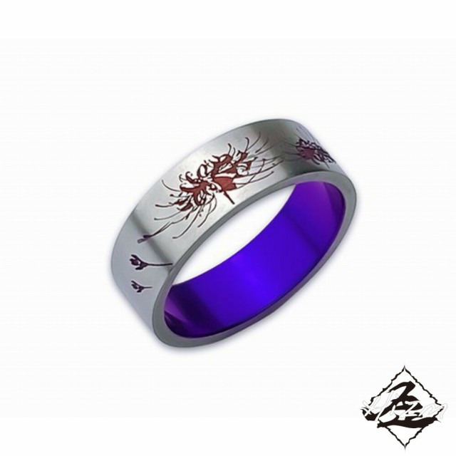 Hizm 彼岸花リング 7mm 朱×赤紫×紫 純チタン製 1-30号 チタンアクセサリー リング 指輪 金属アレルギー アレルギーフリー 上品 きれいめ きれいの通販は