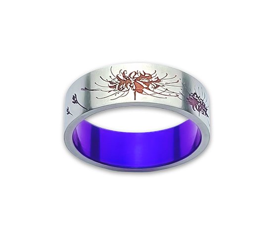 Hizm 彼岸花輪っか 7粍 朱×赤紫×紫 純チタン製 1-30号 チタン付属品 輪っか 指環 金属元素アレルギー反応 アレルギー反応無償性 窈窕たる 好いたらしいめ 好いたらしい