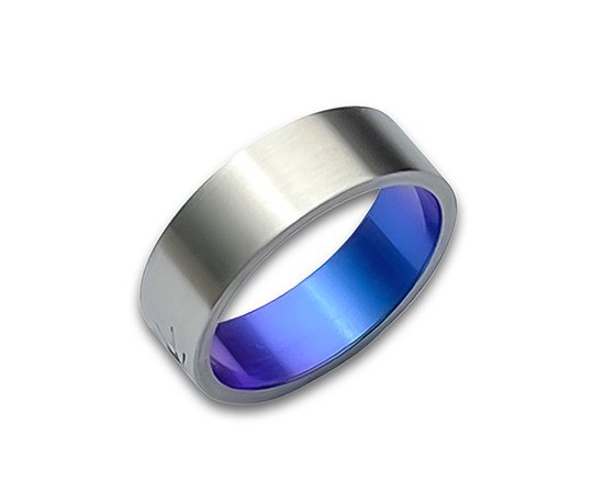 Hizm 彼岸花リング 7mm 桃色×紫×碧 純チタン製 1-30号 チタンアクセサリー リング 指輪 金属アレルギー アレルギーフリー 上品 きれいめ きれい