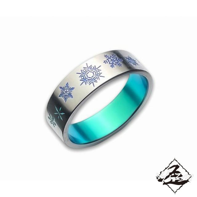 Hizm 雪華リング 6mm 天色×碧色 純チタン製 1-30号 チタンアクセサリー リング 指輪 金属アレルギー アレルギーフリー 上品 きれいめ きれい 綺麗の通販は
