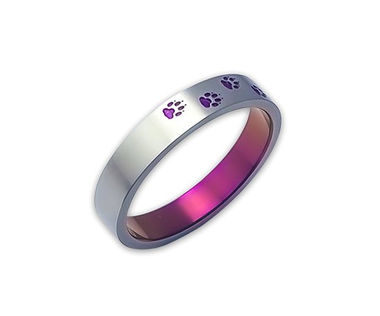 Hizm わんこ散歩リング 4mm 赤紫色 純チタン製 1-30号 チタン