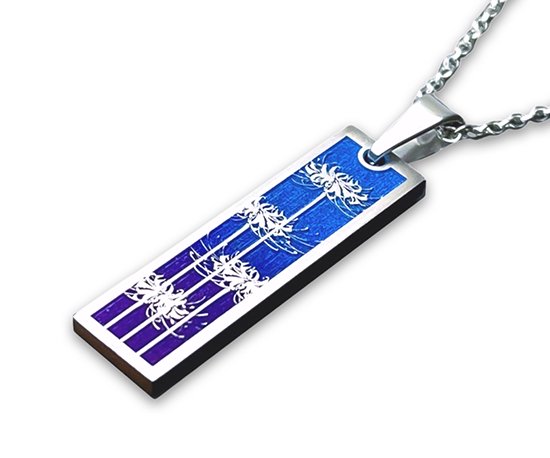 専用　福岡女学院　校章ピンバッチ　ネックレス　ペンダント美品 Hizm 闇夜に彼岸花ペンダントトップ S 純チタン製 チェーン付き チタン