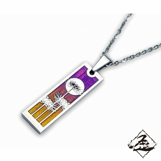 Hizm/札形ペンダントトップS 青彼岸花一輪/純チタン製/チェーン