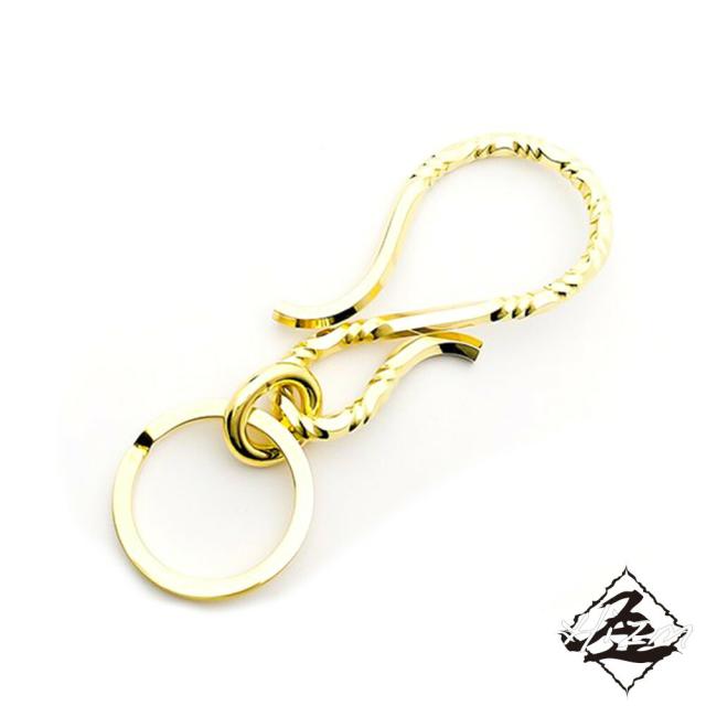 Hizm 細かな連続 波紋の漣 キーフック M 真鍮製 キーホルダー キーフック 上品 大人 きれいめ きれい 綺麗 メンズ レディース 男性 女性 彼氏 彼女