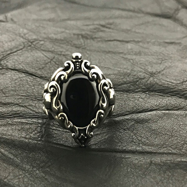 k-Smith 古代リング　silver925 K-SMITH 唐草リング 【細、天然石付き】