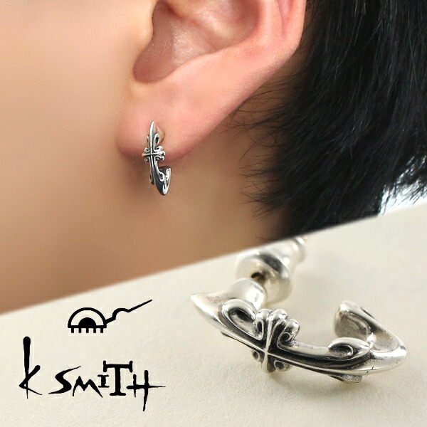 K-SMITH アンティーク クロス ピアス 1P 片耳用 シルバーアクセサリー シルバー925 シルバーピアス スタッドピアス メンズピアス メンズ 十字架