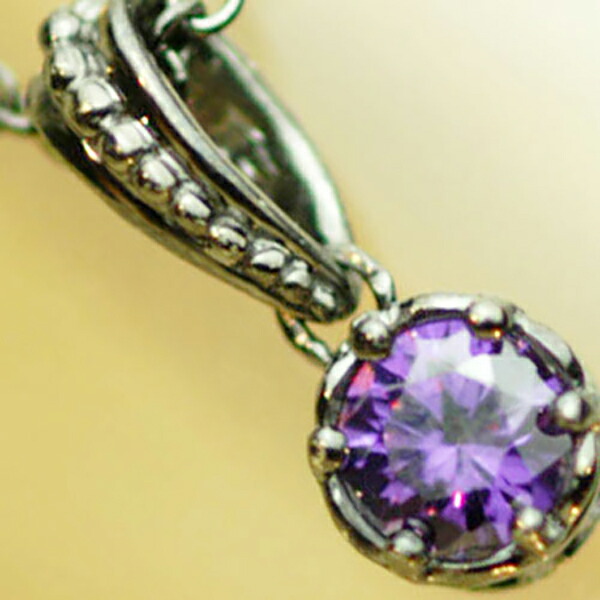 K-SMITH パープルジルコニア ブラックコーティング ネックレス ジルコニア シルバーアクセサリー シルバー925 シルバーネックレス_1