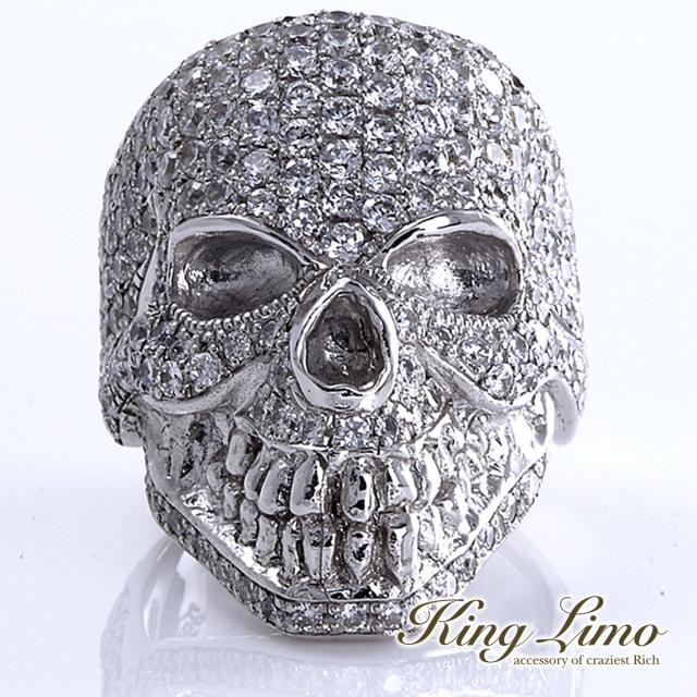 King Limo KING HEAD パヴェ キングヘッド リング スカル ドクロ ガイコツ 骸骨 キングリモ シルバー925 シルバーアクセサリー 銀 シルバーリング