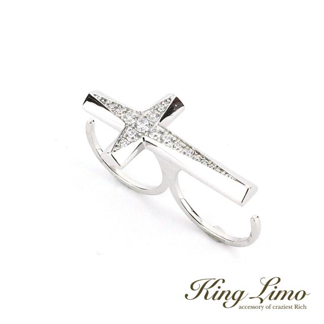 King Limo CROSS EDGE DOUBLE クロスエッジダブル リング フリーサイズ 十字架 キングリモ シルバー925 シルバーアクセサリー 銀 シルバーリング 指輪