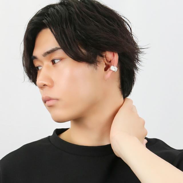 kokonoe 結白蛇 イヤーカフ 1P 片耳用 しろがね色 925 ノン大広間ピアス 蛇 へび 長蛇 白蛇 蛇神 注連縄 縁起物 和風 和小物 日本 ノン大広間