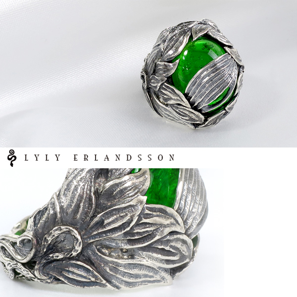LYLY ERLANDSSON the VEIL Green グリーン リング 7号〜25号 リリーエルランドソン 指輪 ベール シルバー925 海外ブランド インポート_2