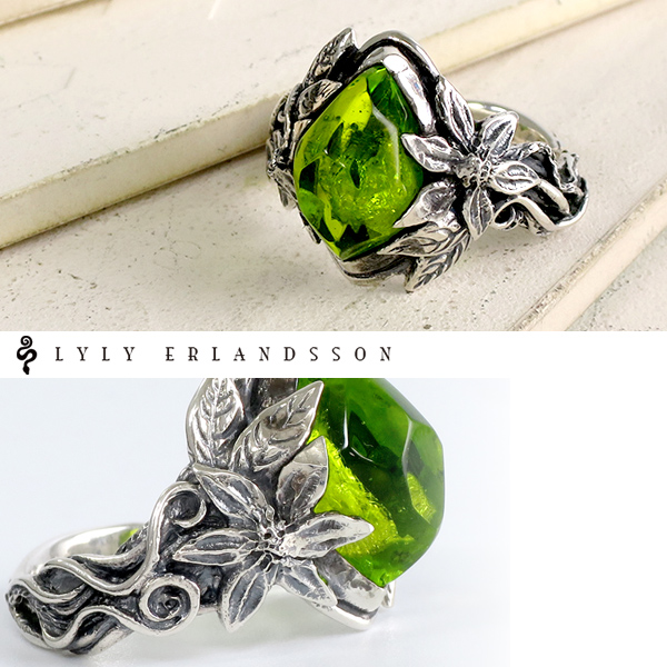 LYLY ERLANDSSON the ARIA Olive green オリーブグリーン リング 7号 