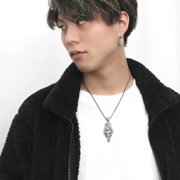 Mad Graffiti ホーティネス ペンダントトップ ネックレス シルバーアクセサリー シルバー925 蛇 ヘビ スネーク 後光 逆十字 十字架 クロス 勲章_5