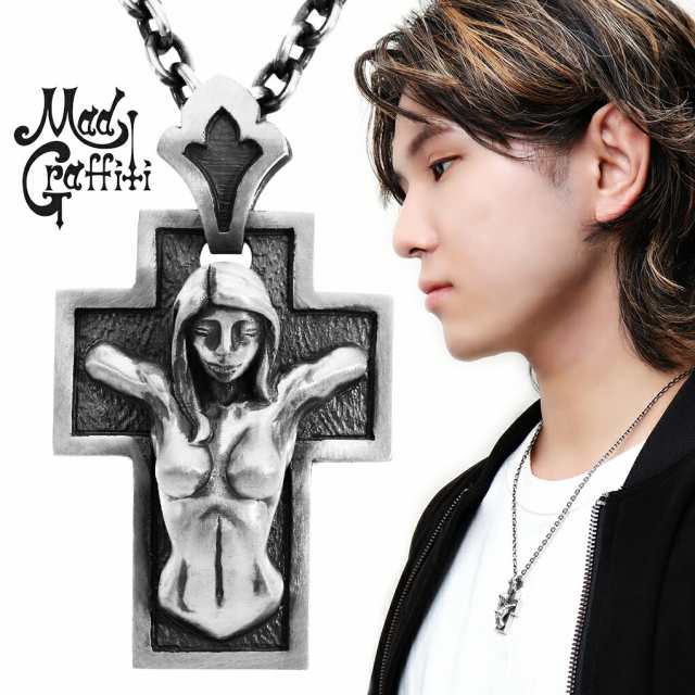 Mad Graffiti マッドグラフィティ クルシフィクシャン2nd S ペンダント ネックレス ペンダントトップ シルバー クロス 十字架 女性像 美女 裸婦 女神の通販は