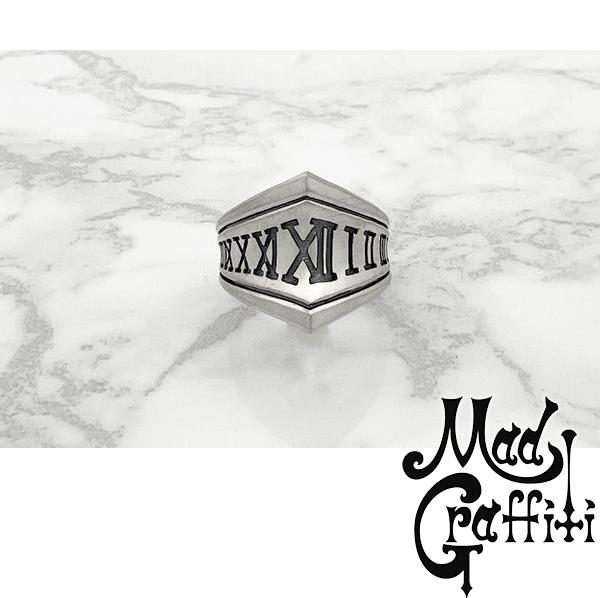 Mad Graffiti マッドグラフィティ アブソリュート アラウンド ナローMリング ブラック メンズリング シルバー シルバーリング メンズ 男性 彼氏 夫