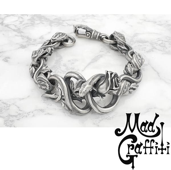 Mad Graffiti マッドグラフィティ スライ M ブレスレットシルバーアクセサリー シルバー925 チェーン シルバーブレスレット ゴシック ハード メンズ