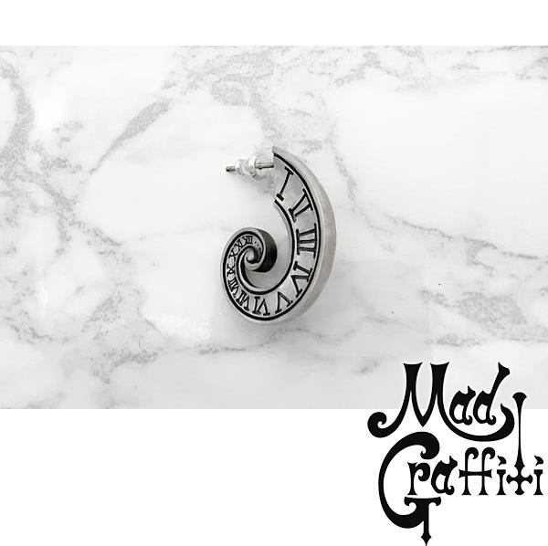 Mad Graffiti マッドグラフィティ アブソリュート ボルテックスMピアス ブラック1P 片耳用 シルバー シルバーピアス スタッドピアス メンズ