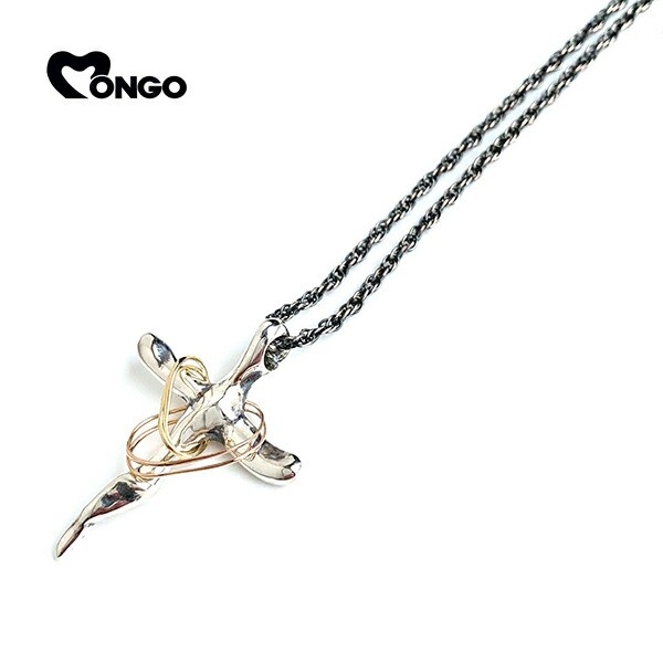 MONGO クロス ネックレス チェーン付き シルバー K18 ゴールド ピンクゴールド ペンダント シルバーネックレス メンズ レディース シルバー925 男性の通販は