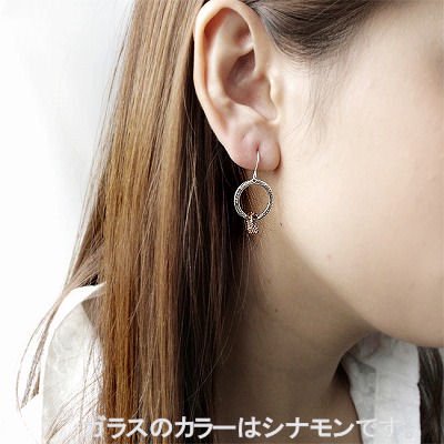 MONGO ガラス リング シルバー ピアス 大 2P 両耳用 アイスブルー シルバーピアス フック レディース シルバー925 女性 彼女 誕生日 ブランド_6