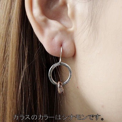 MONGO ガラス リング シルバー ピアス 大 2P 両耳用 アイスブルー シルバーピアス フック レディース シルバー925 女性 彼女 誕生日 ブランド_7