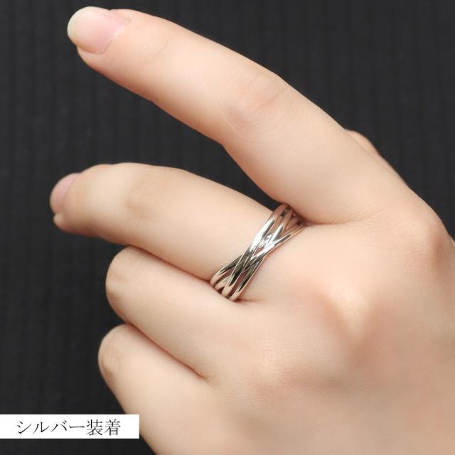 選べる2カラー レイヤード風 リング 指輪 13号 15号 17号