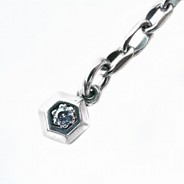 M s collection エムズコレクション 誕生石 チャーム シルバー925 アンクレット ブレスレット シンプル 六角形 シルバーアンクレット_2
