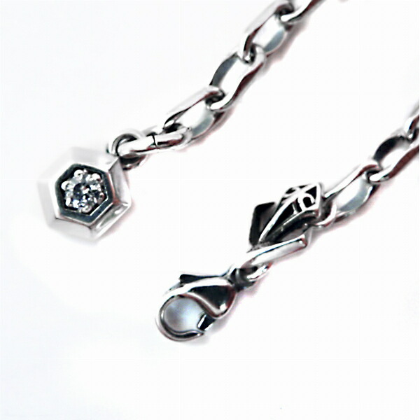 M s collection エムズコレクション 誕生石 チャーム シルバー925 アンクレット ブレスレット シンプル 六角形 シルバーアンクレット_3