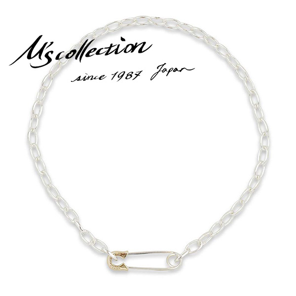 M s collection エムズコレクション OFF THE WALL ネバーハートユー セーフティピン ネックレス K10YG チェーン付 安全ピン セーフティー メンズ ネックレス ブランドの通販は