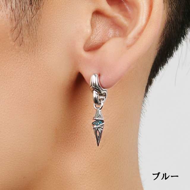 ブルートパーズ L/シルバー925ピアス メンズ片耳ピアス/セカンド