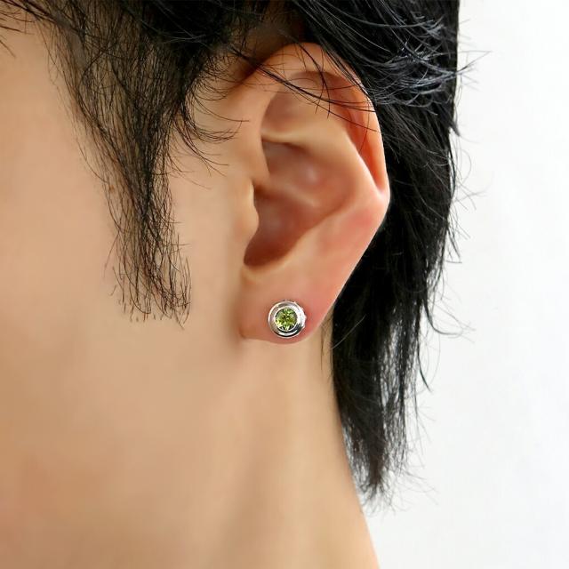 M's collection エムズコレクション 誕生石 一粒 ピアス 1P 片耳用 シルバー シルバー925 メンズピアス スタッズ 天然石 シルバーピアス_2