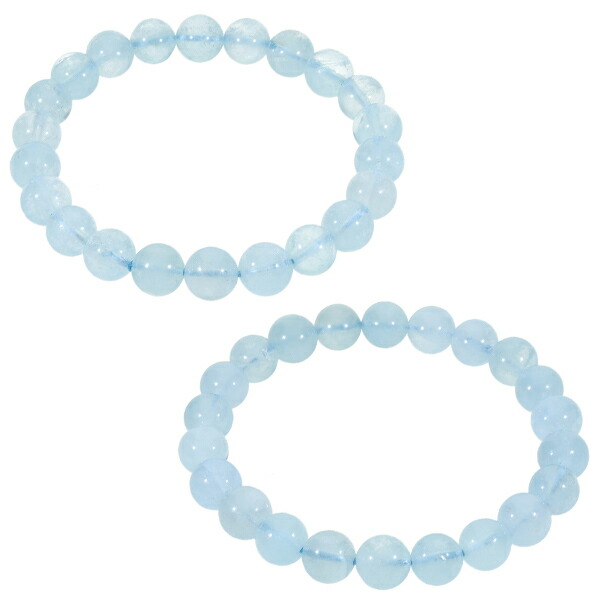アクアマリン ブレスレット 8.5mm 16.5~17.5cm S~L サイズ 3月