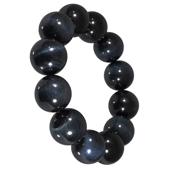 ブルータイガーアイ ブレスレット 3A グレード 18mm 18~19.5cm M~LL サイズ 天然石 パワーストーン タイガーアイ ホークスアイ 数珠ブレスレット 虎目_2