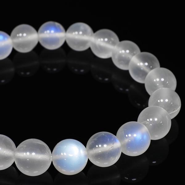 ロイヤルブルームーンストーン 2Aグレード 高品質 ブレスレット 8mm 16.5cm 誕生石 6月 ムーンストーン ブルー 天然石 パワーストーン 数珠ブレスレット_1