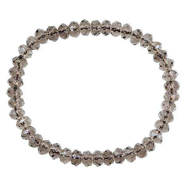 スモーキークォーツ ブレスレット 6mm 平カット 17〜19cm M〜LL