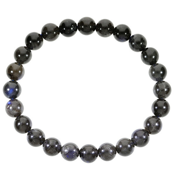 ブラックラブラドライト マダガスカル産 ブレスレット 7.7mm 17.5cm 