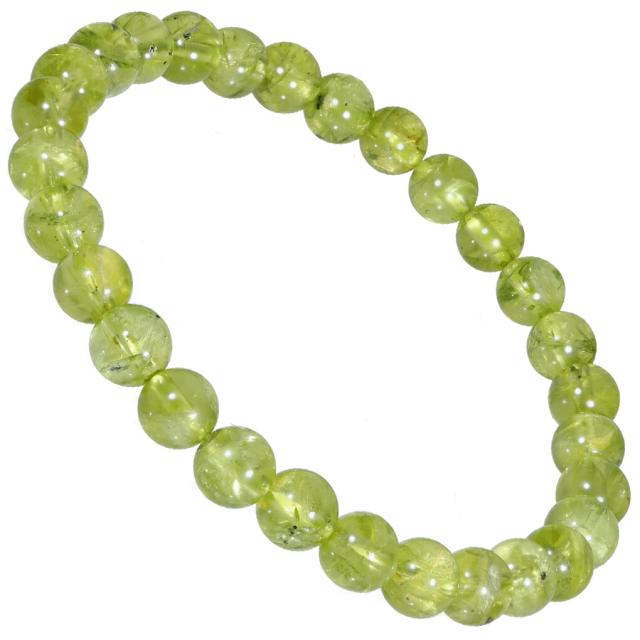 ペリドット ブレスレット 6.5mm 16.5~17.5cm S〜L サイズ 8月 誕生石 天然石 パワーストーン メンズ レディース 男性 女性 ブレス 腕輪 数珠_3