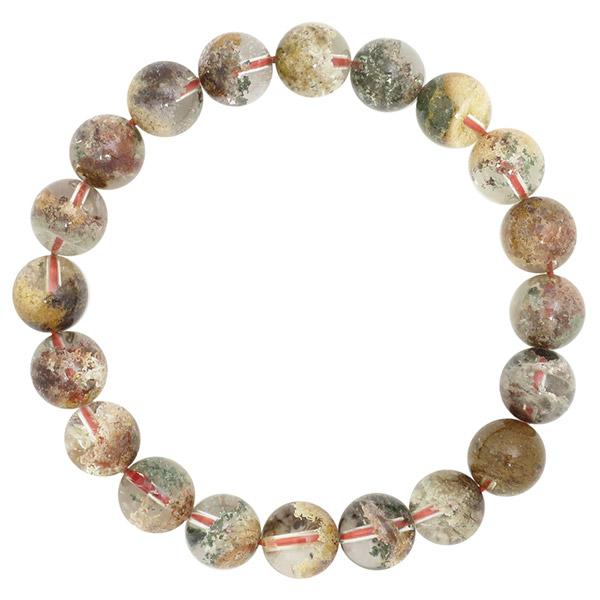 9.5mm 18cm ガーデンクォーツ ブラウン ブレスレット (メンズM