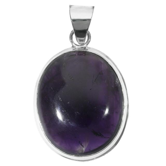 アメジスト シルバー ペンダントトップ オーバル チェーンなし
