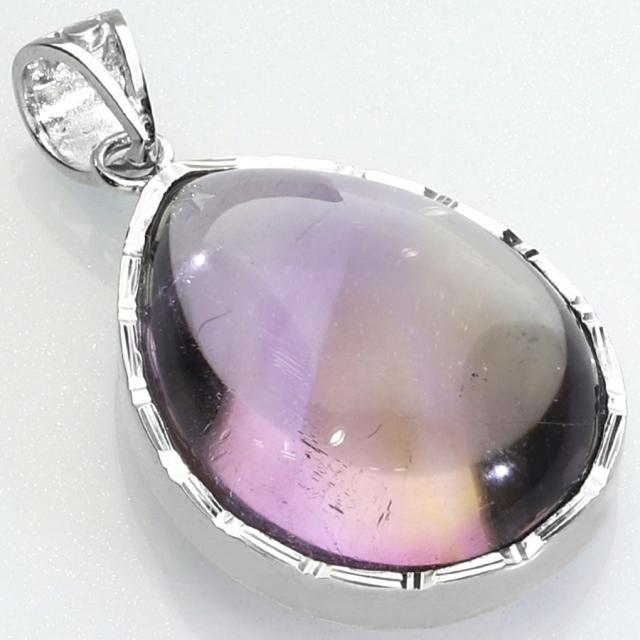 アメトリン　シルバーネックレス 高品質 アメトリン シルバー ペンダントトップ ドロップ チェーンなし