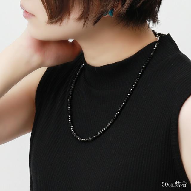 最高級 5mm ブラックスピネル ネックレス 40 45 50 cm 高品質