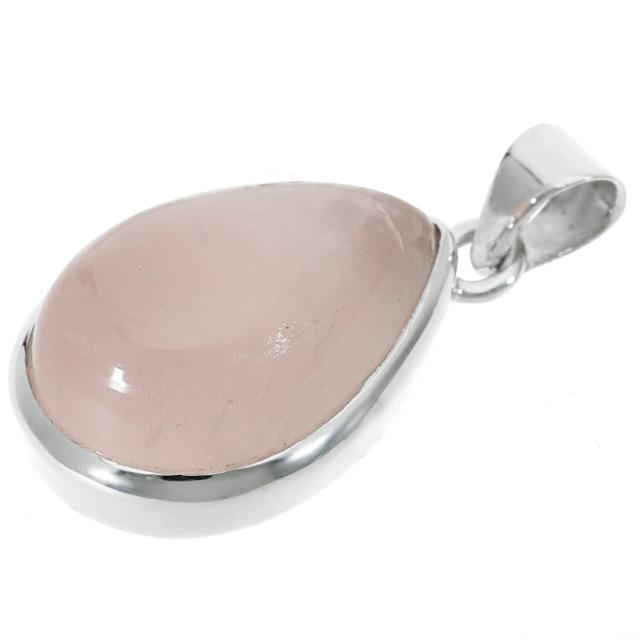 高品質天然ローズクォーツ 925シルバー ペンダントトップ ピンク ローズクォーツ ペンダントトップ シルバー925 （sv-280