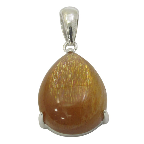 雫型/サンストーン シルバーペンダントトップ ペンダントヘッド/天然石/パワーストーン/日長石/太陽石/メンズ/レディース/涙型の通販は 6,460円