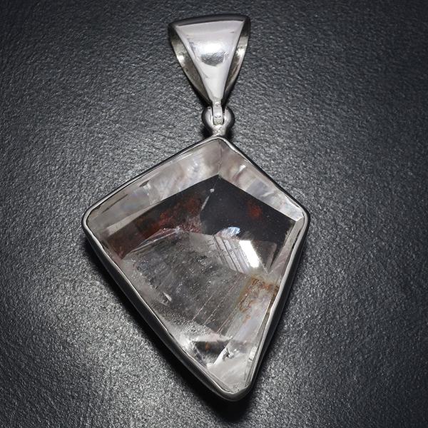 貫入水晶 シルバー ペンダントトップ ペンダントヘッド カット 誕生石 4月 天然石 パワーストーン ペンダント クォーツインクォーツ 貫入 水晶 天然水晶_1