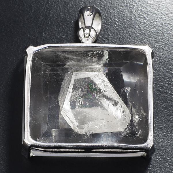 貫入水晶 シルバー ペンダントトップ ペンダントヘッド カット 誕生石 4月 天然石 パワーストーン ペンダント クォーツインクォーツ 貫入 水晶 天然水晶_3